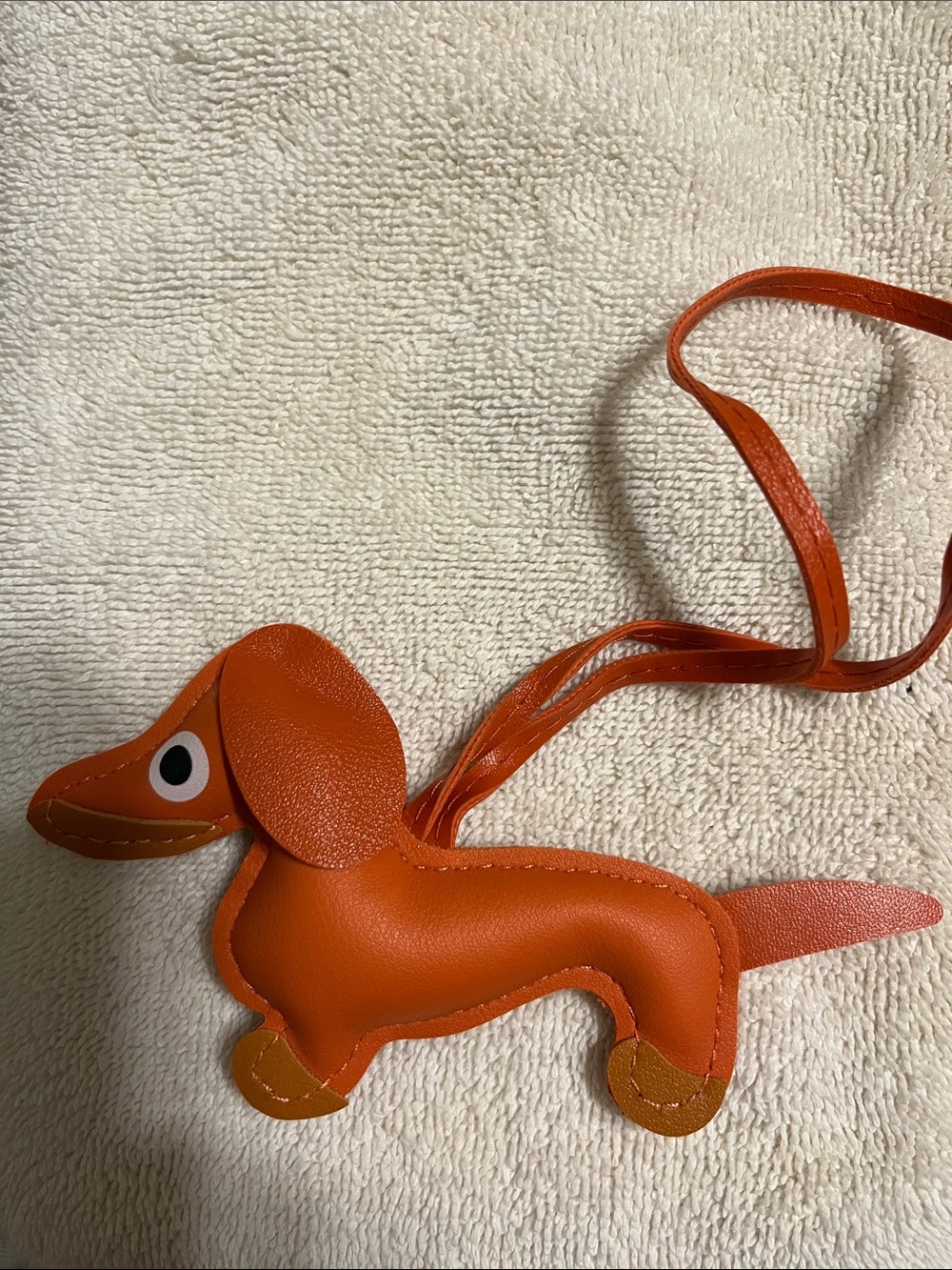 New Orange Tangerine Dog Dachshund Crossbody Charm Bag - Picture 5 of 6